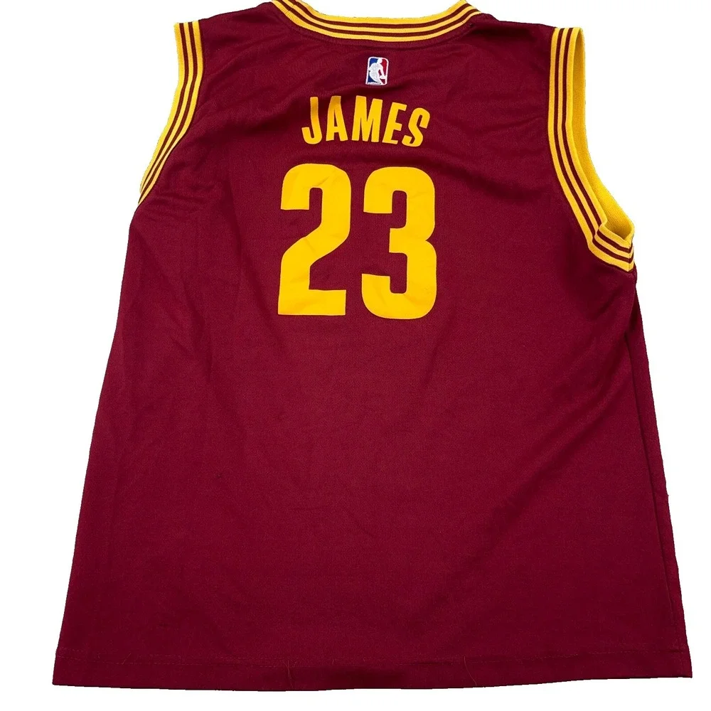 Cleveland Cavaliers LeBron James‎ Jersey Youth Large Maroon Yellow Adidas Boys *